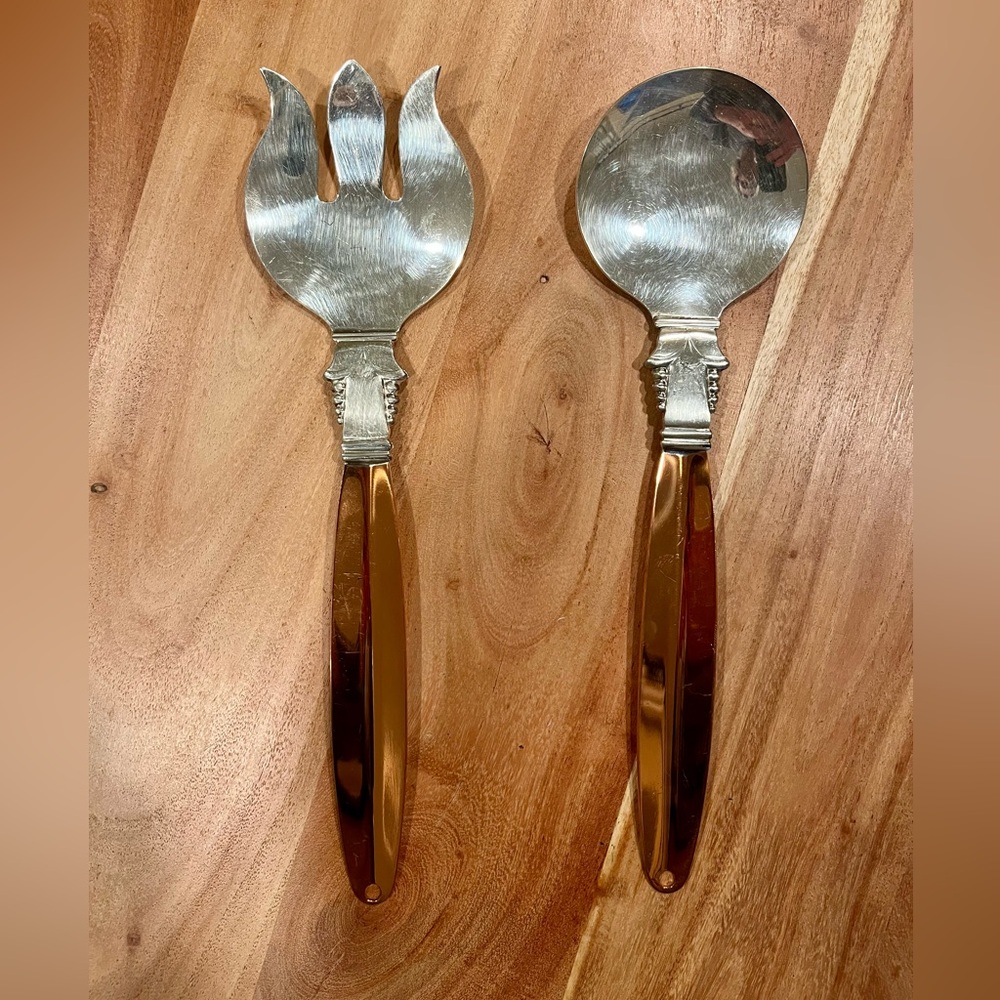 Vintage Coppercraft Guild salad serving set